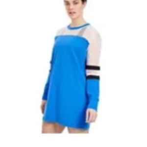 PSK Collective Royal Blue Jersey Dress, mesh top, Medium